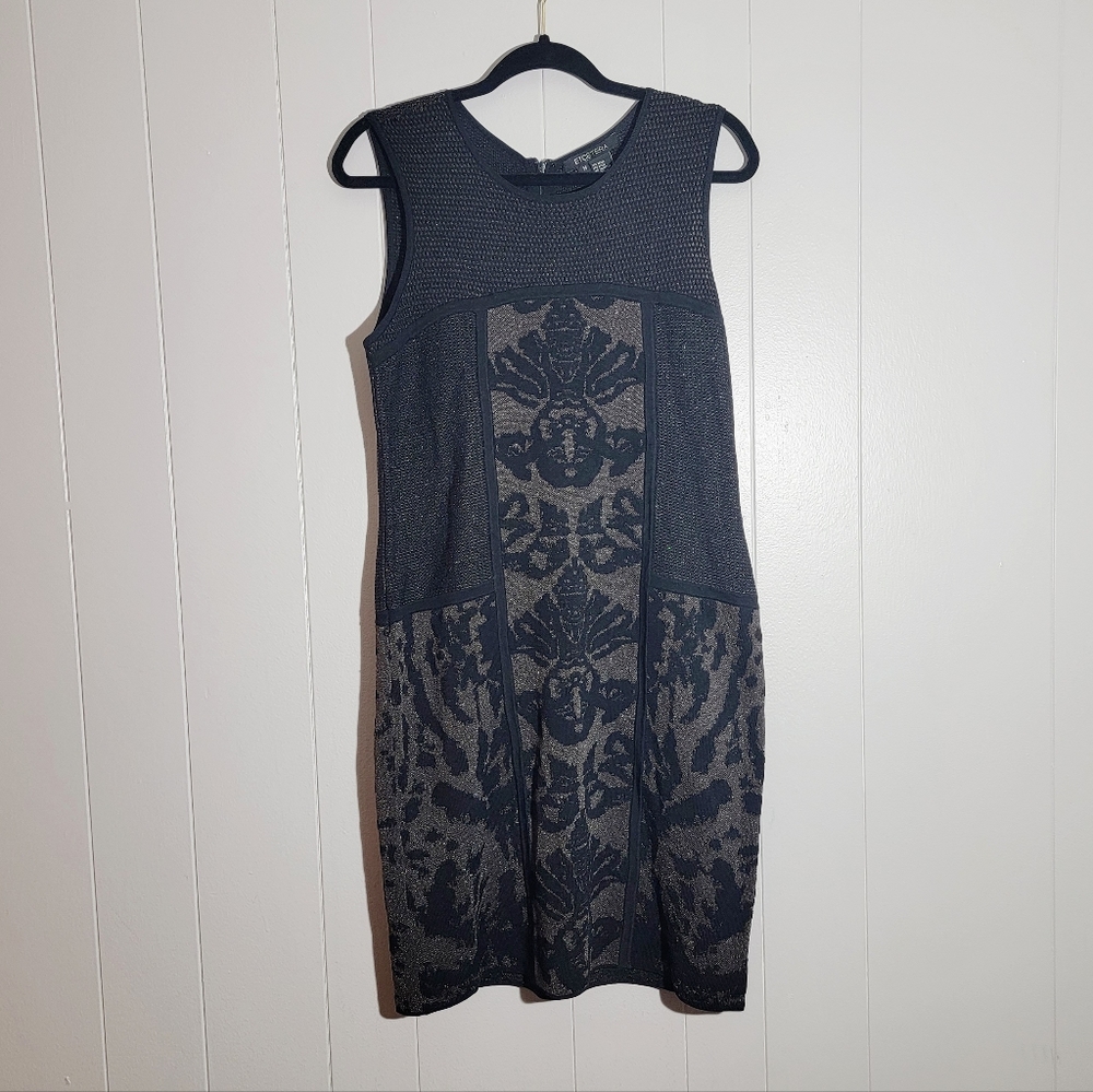 4/$20 NWT Etcetera Sleeveless Black Metallic Knit Dress Medium